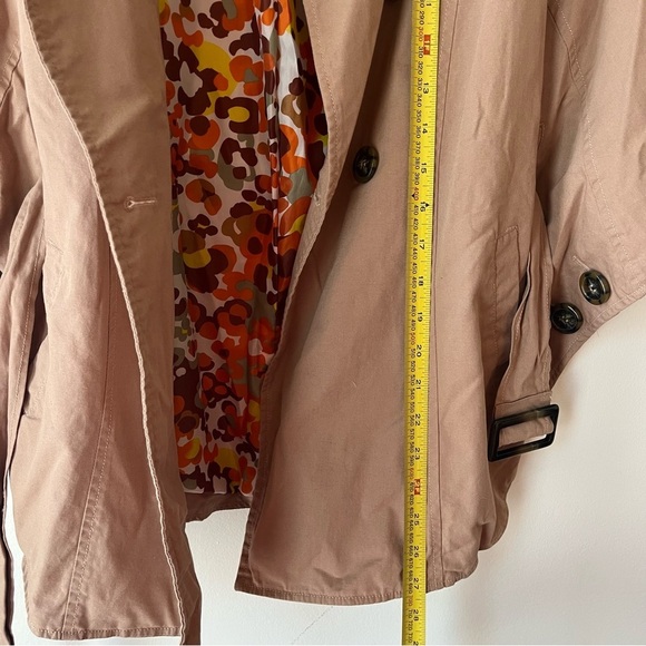 Tulle Tan Cape Jacket Women’s Small Khaki Cotton Double Breasted Y2K Mod - Picture 13 of 14